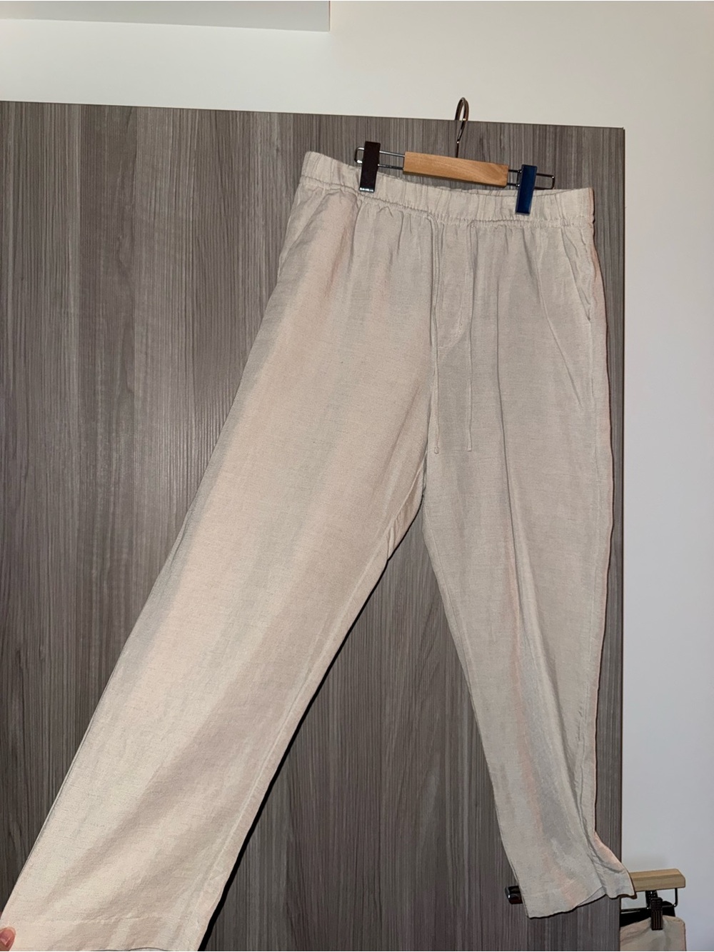 H&M Casual Drawstring Linen Pants - Cream